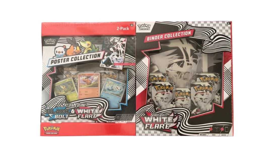 Pokémon White Flare Binder Collection + Black Bolt White Flare Poster Collection — Trading Cards