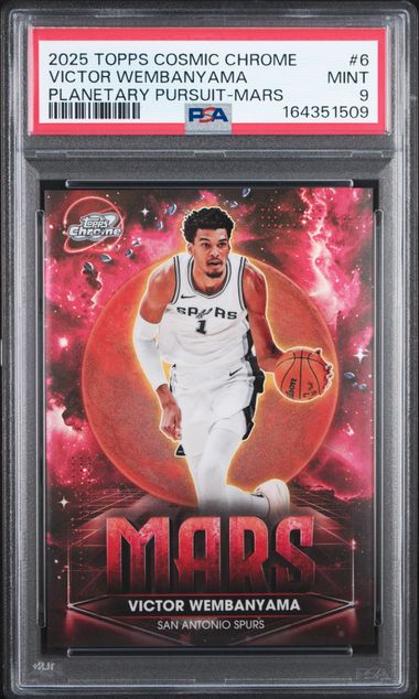 2025 TOPPS COSMIC CHROME PLANETARY PURSUIT #6 VICTOR WEMBANYAMA PLANETARY PURSUIT-MARS PSA 9