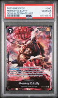 2023 ONE PIECE OP04-KINGDOMS OF INTRIGUE #090 MONKEY D. LUFFY ALTERNATE ART PSA 10 — One Piece Card Game