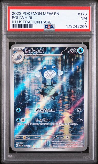 2023 POKEMON MEW EN-151 176 POLIWHIRL ILLUSTRATION RARE PSA 7