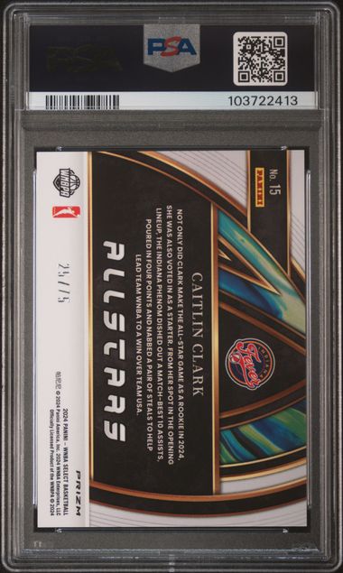 2024 Panini Select Wnba All-Stars 15 Caitlin Clark White Disco PSA 8