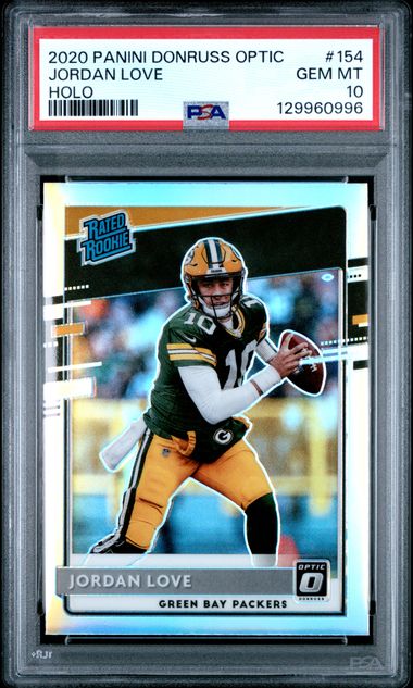 2020 PANINI DONRUSS OPTIC #154 JORDAN LOVE HOLO PSA 10 — Sports Trading Cards