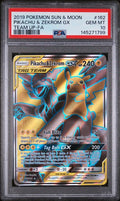 2019 POKEMON SUN & MOON TEAM UP #162 PIKACHU & ZEKROM GX TEAM UP-FA PSA 10