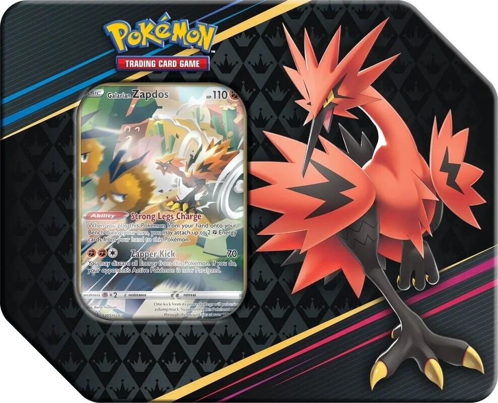 Crown Zenith Tin [Galarian Zapdos] — Trading Cards